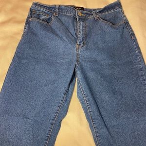 High rise skinny jeans.